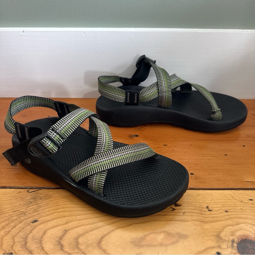 Chaco Classic Z/1  Men's Size 11 Green Black Outdoor Hiking Sandals Rubber